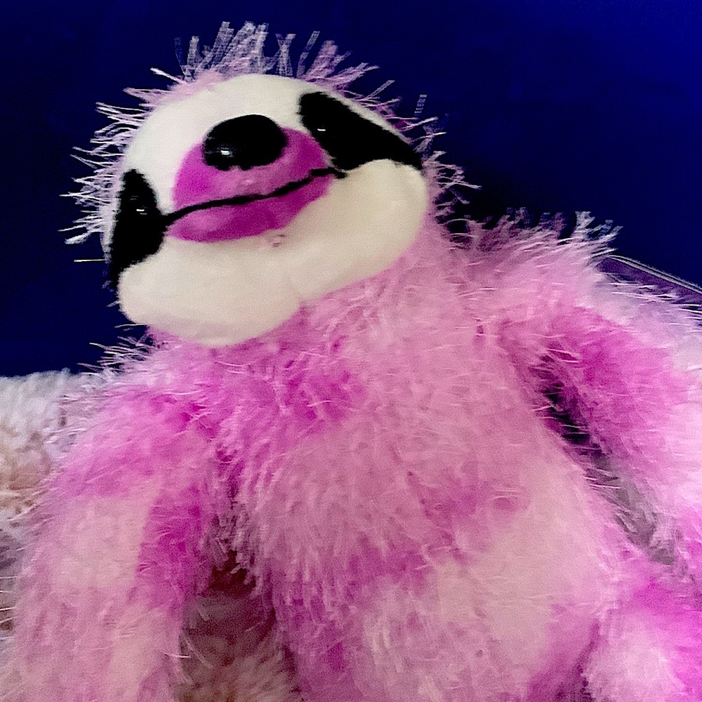 Plush pink and white Sloth with tags adorable soft and fuzzy aprox 16 inches